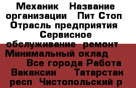 Механик › Название организации ­ Пит-Стоп › Отрасль предприятия ­ Сервисное обслуживание, ремонт › Минимальный оклад ­ 55 000 - Все города Работа » Вакансии   . Татарстан респ.,Чистопольский р-н
